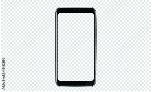 smartphone with blank screen isolated on white background. Mockup to showcasing mobile web-site design or screenshots your applications - vector
