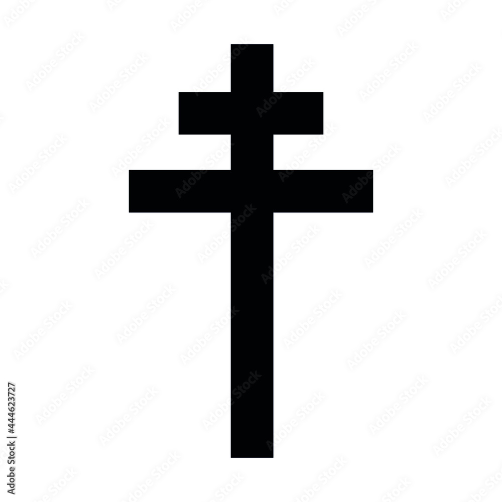 Vector flat christian orthodox cross isolated on white background