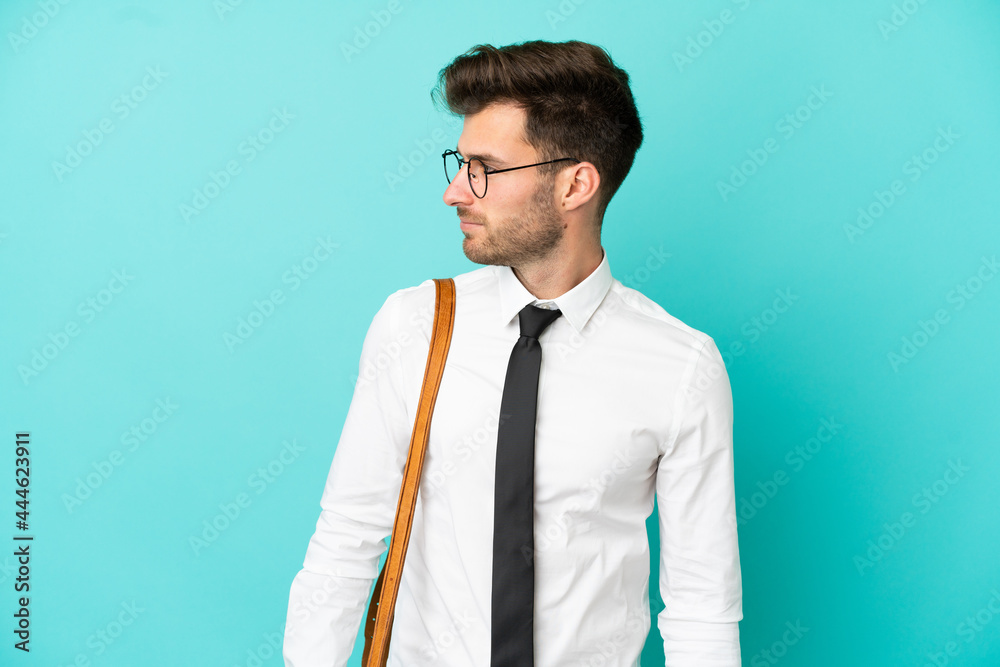 Business man over isolated background looking side Business man over isolated background looking side