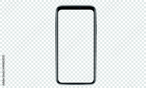 smartphone with blank screen isolated on white background. Mockup to showcasing mobile web-site design or screenshots your applications - vector Illustration