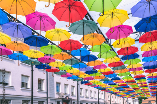 colorful umbrellas in the city