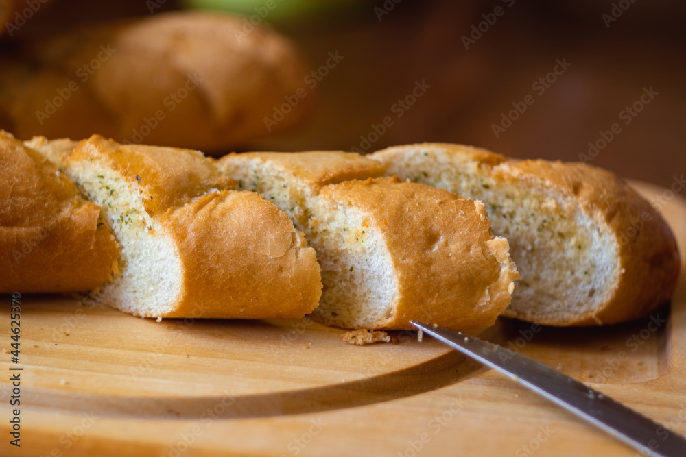 baguette with butter garlic dill