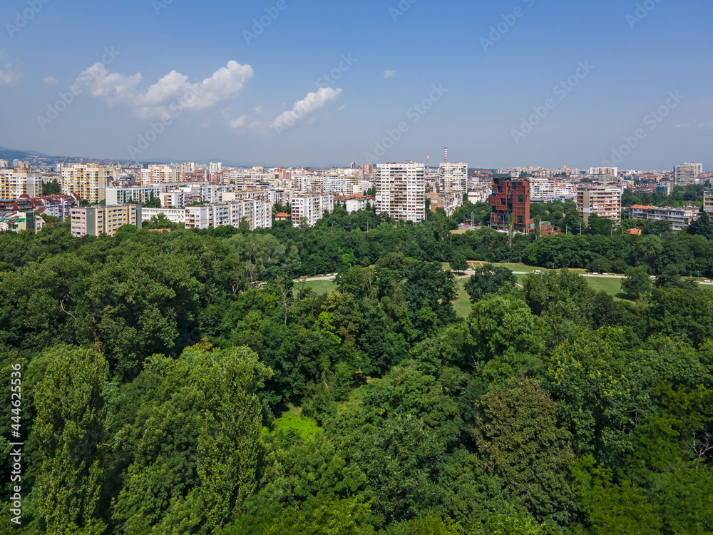 Aerial view of South Park in city of Sofia, Bulgaria