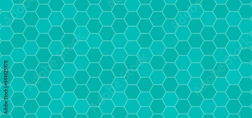 Sea-colored background with hexagon-shaped texture. Vector background and can editable