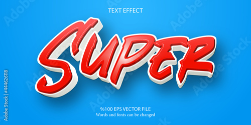 Fotografija A livid red tones and energetic editable text effect: Super
