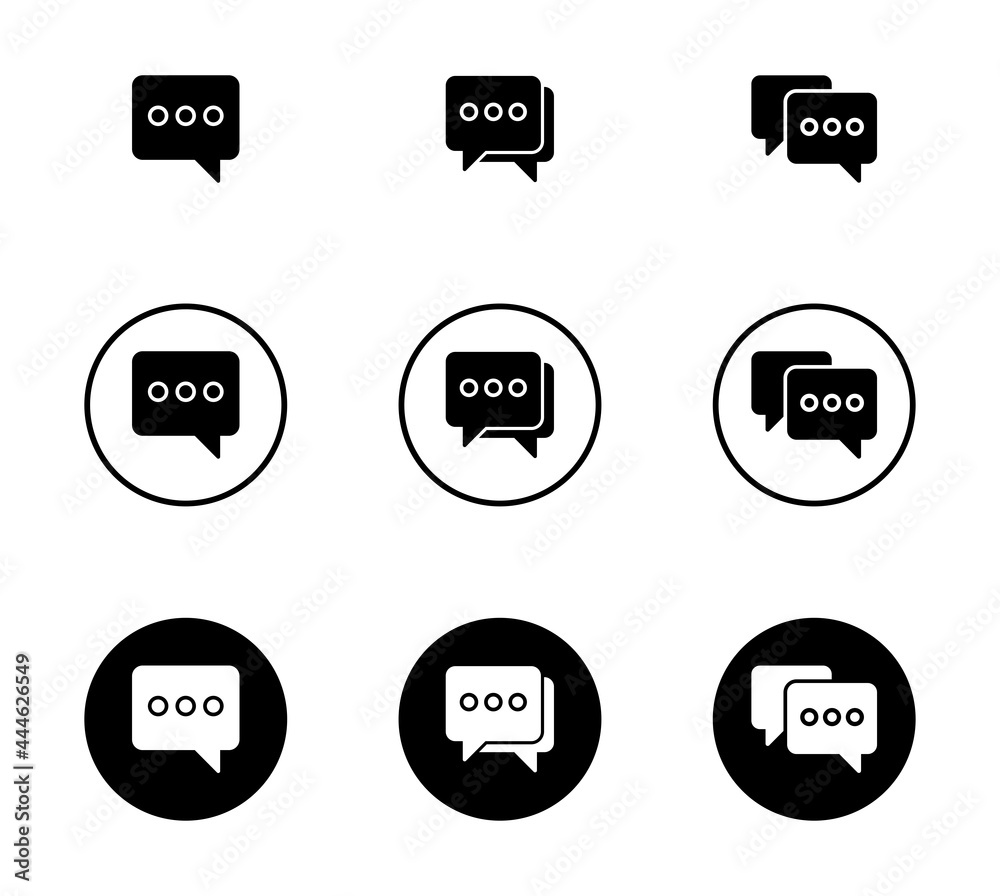 Chat icon set, speech bubble icon vector for web Chat icon set, speech bubble icon vector for web