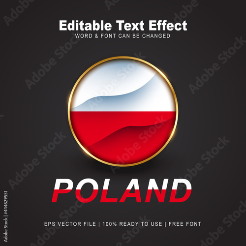 Poland text effect style - Editable text effect vector illustration. Hungary 3d Flag - Euro 2020 Finalists