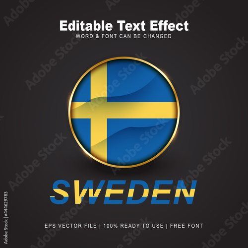 Sweden text effect style - Editable text effect vector illustration. Hungary 3d Flag - Euro 2020 Finalists