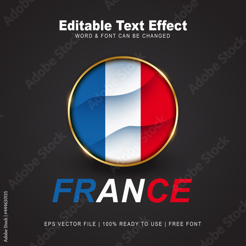France text effect style - Editable text effect vector illustration. Hungary 3d Flag - Euro 2020 Finalists