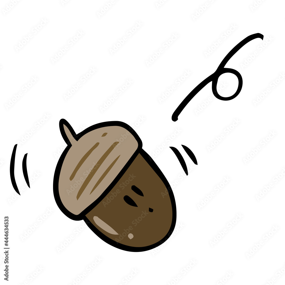転がるどんぐりのシンプルなイラスト Stock Vector | Adobe Stock
