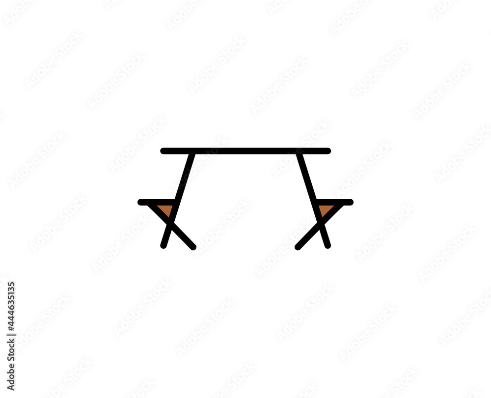 Table line icon. Vector symbol in trendy flat style on white background. Travel sing for design. Table line icon. Vector symbol in trendy flat style on white background. Travel sing for design.