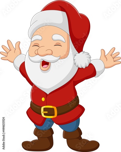 Cartoon santa claus waving hand