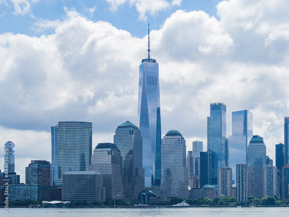 Overcast view of the famous Manhattan skyline Overcast view of the famous Manhattan skyline