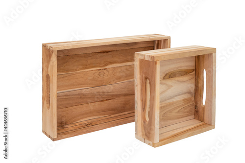 Two wooden box isolated