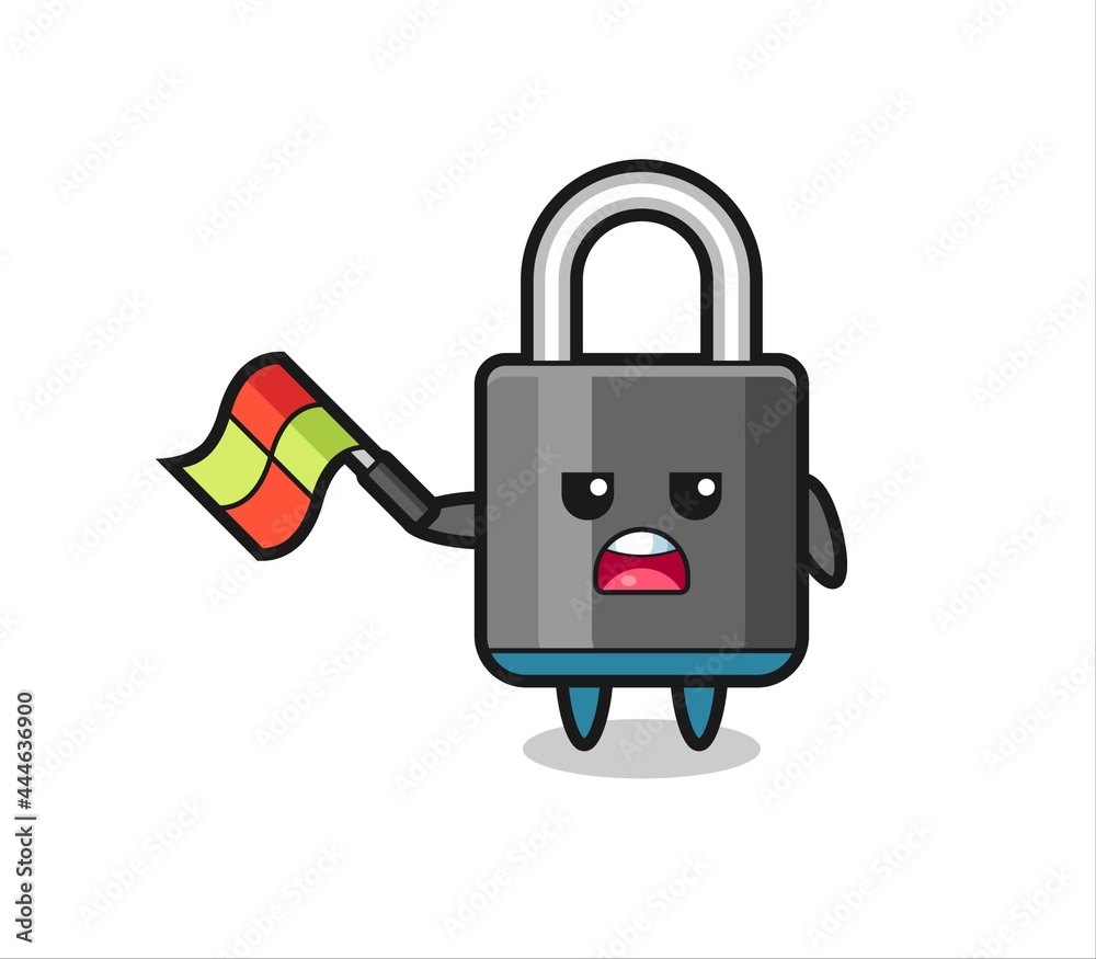 padlock cartoon as the line judge hold the flag up at a 45 degree angle padlock cartoon as the line judge hold the flag up at a 45 degree angle