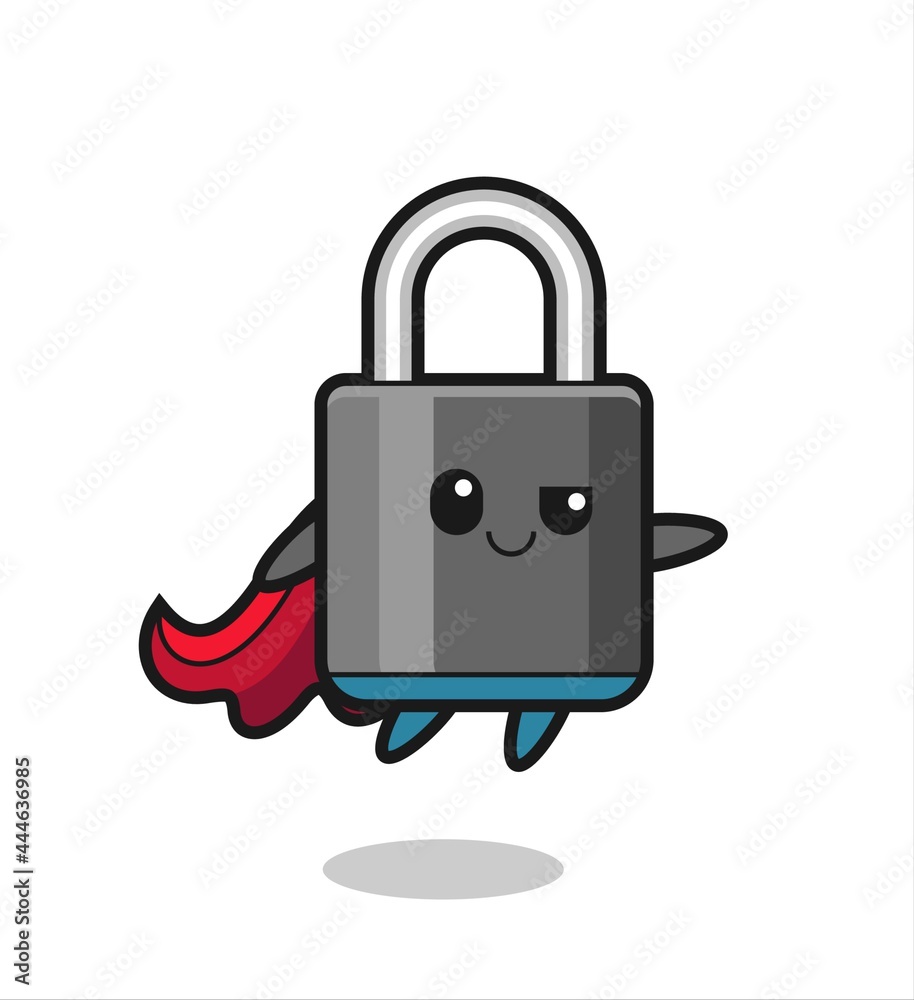 cute padlock superhero character is flying cute padlock superhero character is flying