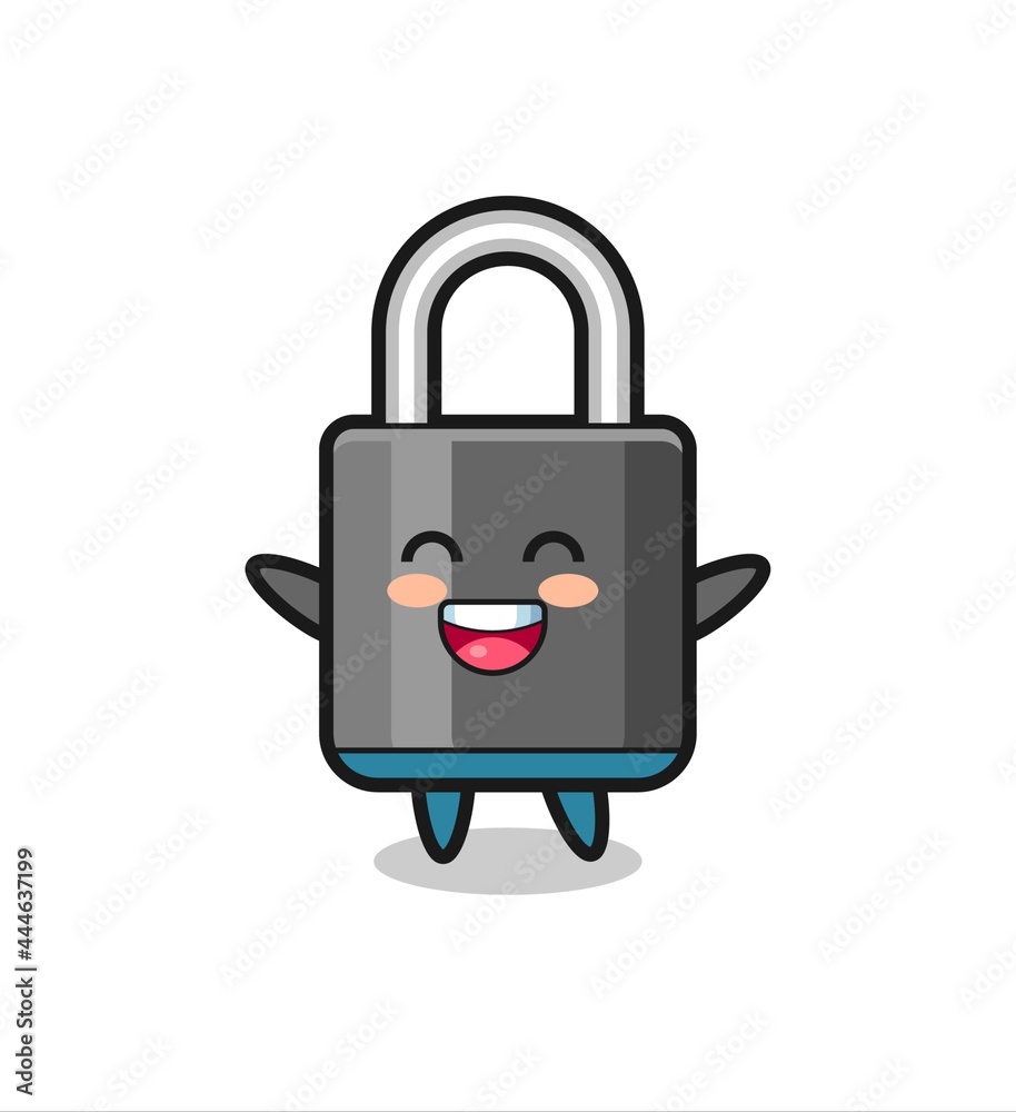 happy baby padlock cartoon character happy baby padlock cartoon character