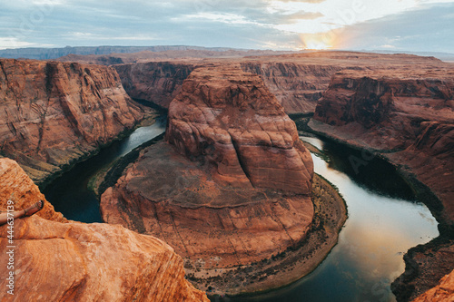 Horseshoe Bend In Arizona At Sunset