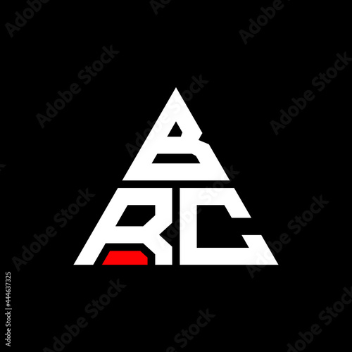 BRC triangle letter logo design with triangle shape. BRC triangle logo design monogram. BRC triangle vector logo template with red color. BRC triangular logo Simple, Elegant, and Luxurious Logo. BRC 