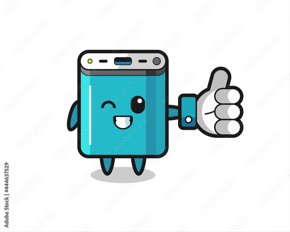 cute power bank with social media thumbs up symbol cute power bank with social media thumbs up symbol
