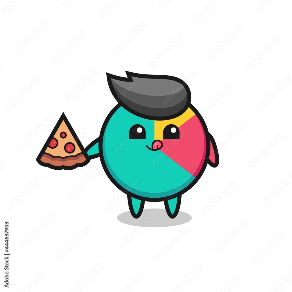 cute chart cartoon eating pizza