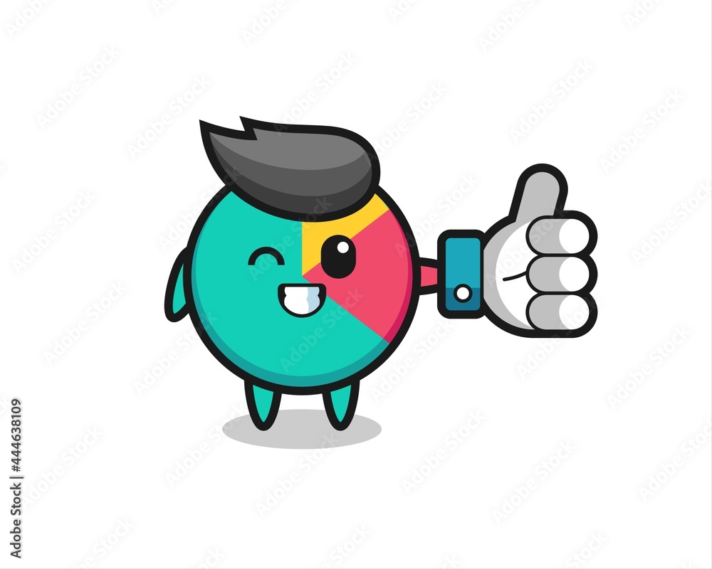 cute chart with social media thumbs up symbol cute chart with social media thumbs up symbol