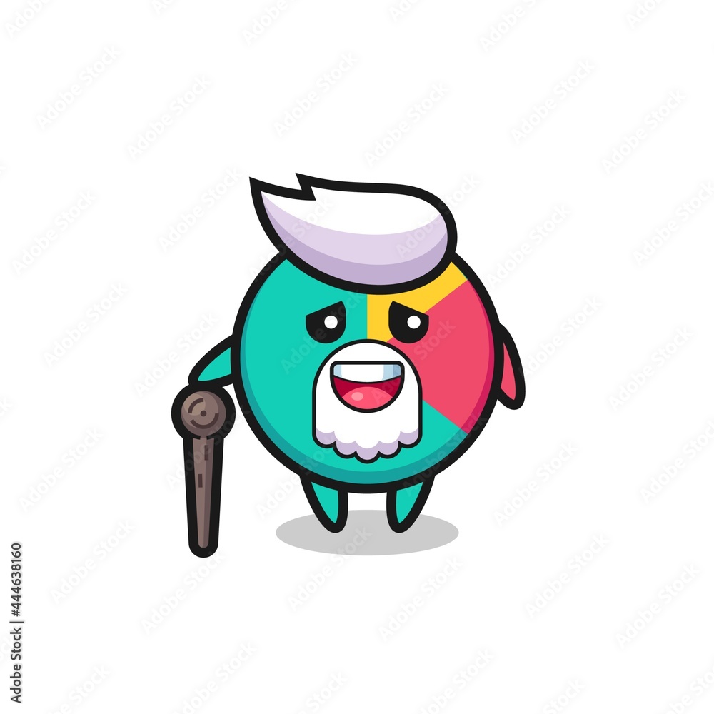 Fototapeta premium cute chart grandpa is holding a stick
