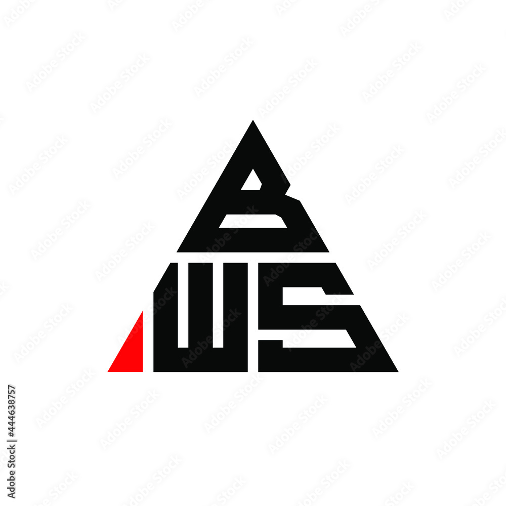 BWS triangle letter logo design with triangle shape. BWS triangle logo