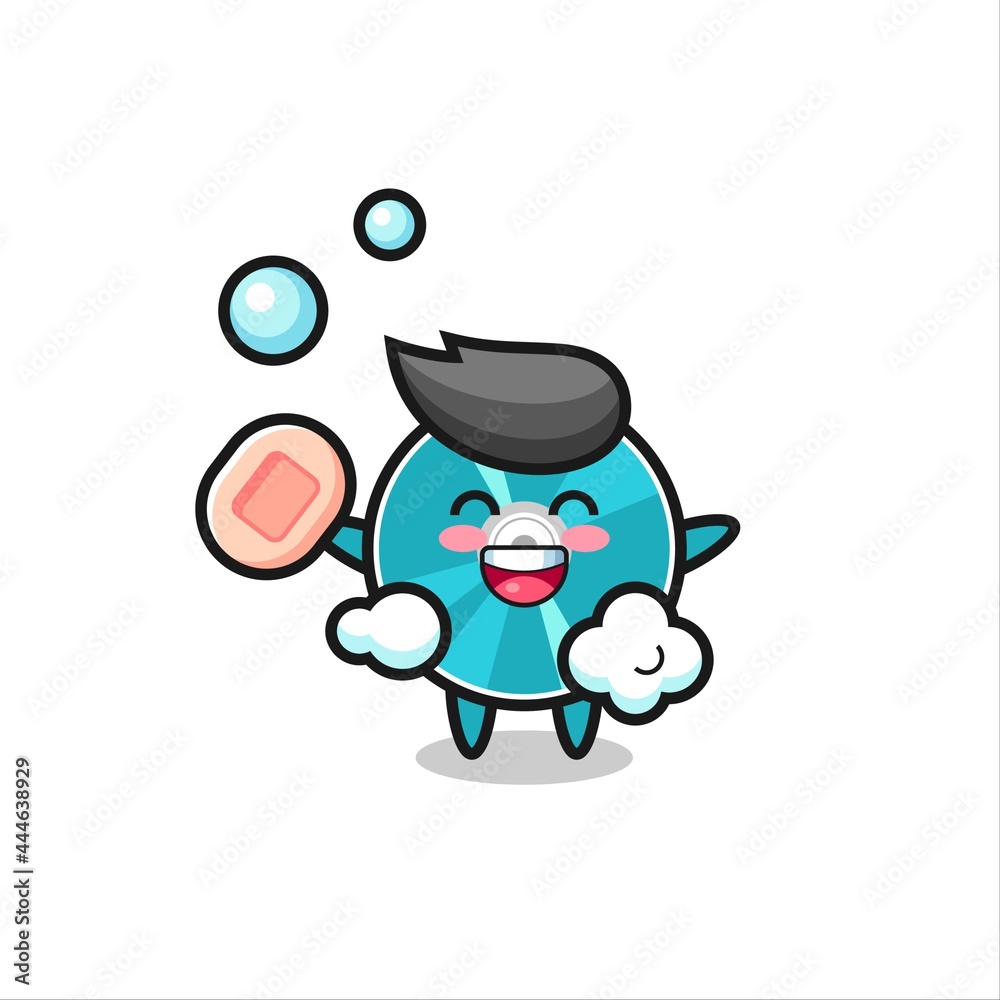 optical disc character is bathing while holding soap
