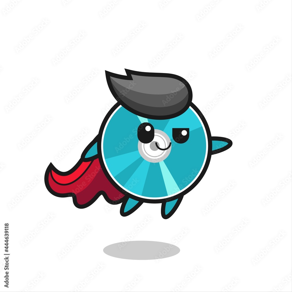 cute optical disc superhero character is flying cute optical disc superhero character is flying
