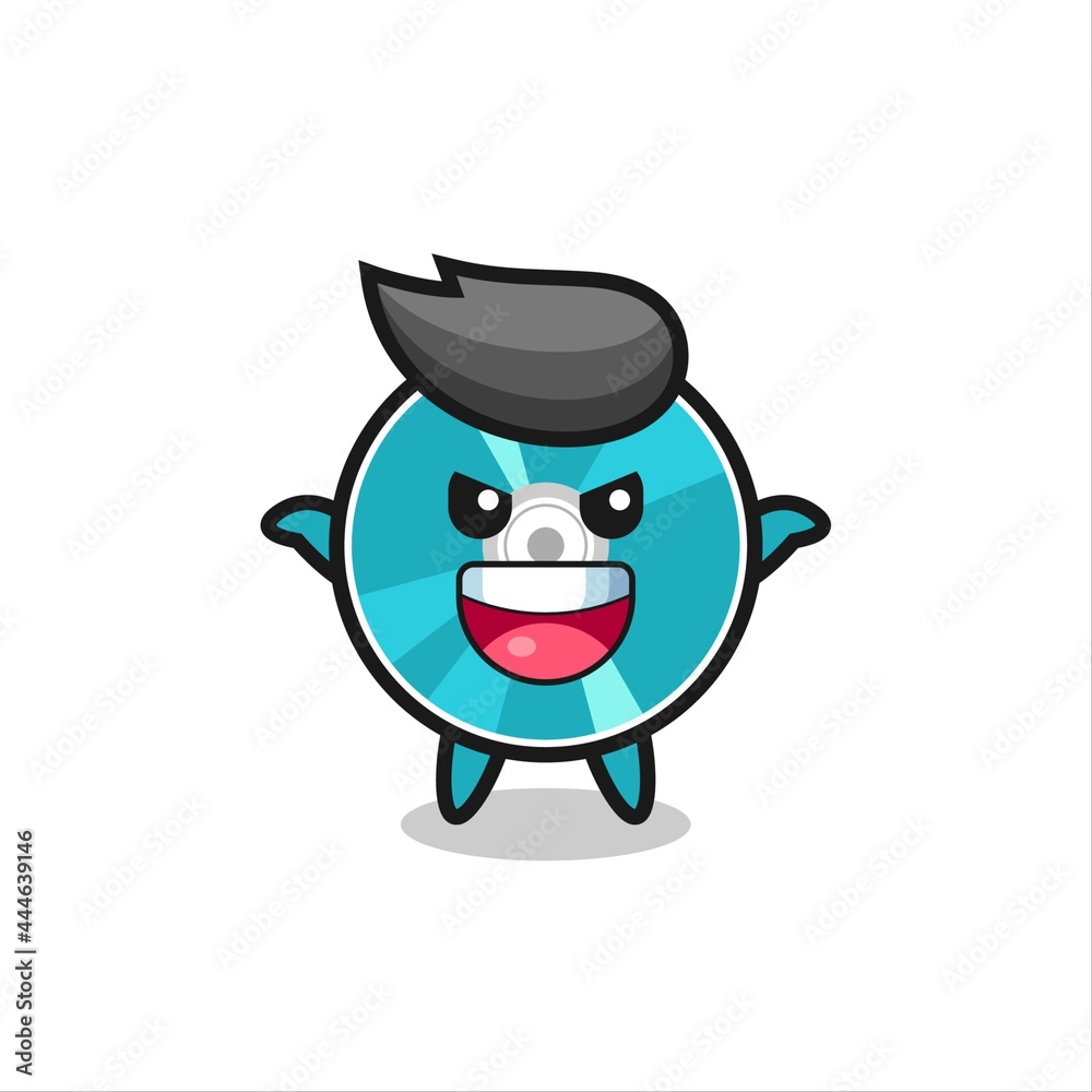 the illustration of cute optical disc doing scare gesture the illustration of cute optical disc doing scare gesture