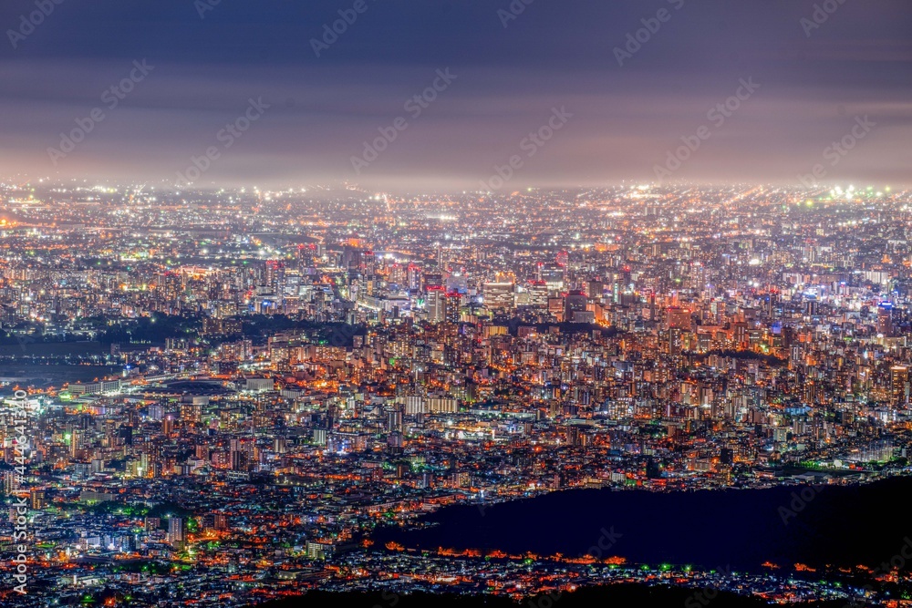 北海道　札幌　手稲山　都市景観　夜景