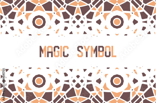 Abstract geometric background with arabic mosaic ornament. Vector asian design template