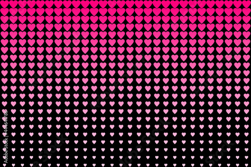 black background red hearts. Holiday wedding. Vector illustration. Stock image.