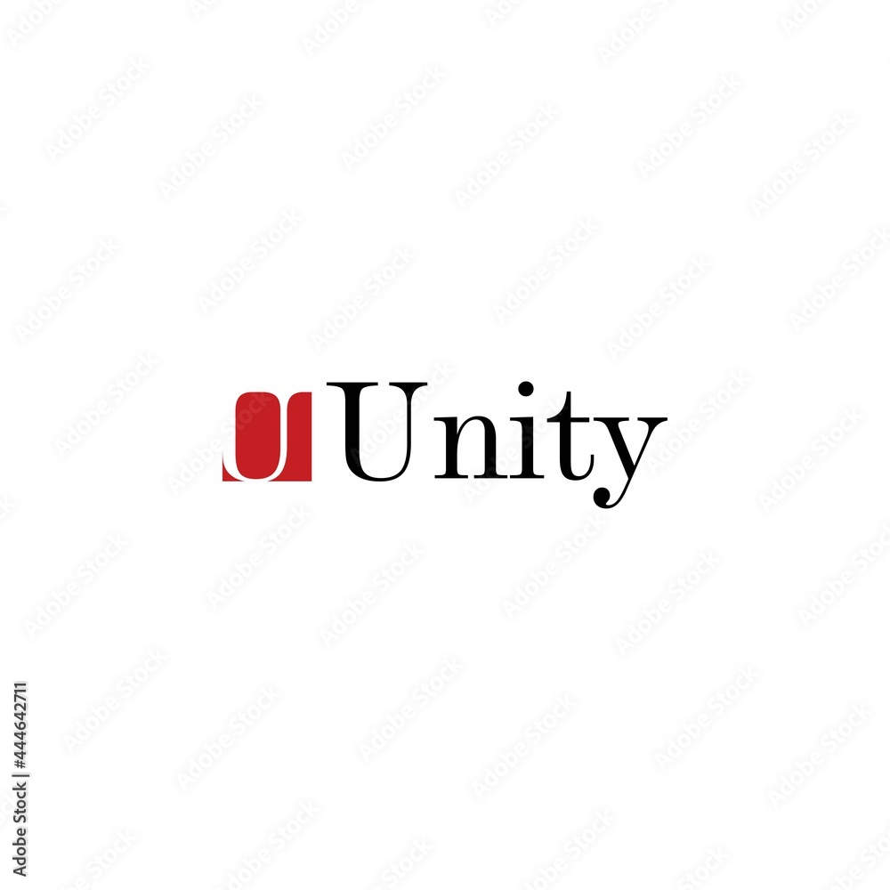 Letter U logo in negative space of square concept vector illustration