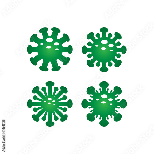 covid-19. Coronavirus 2019-nCoV vector illustration. Coronavirus icon. corona icon. green color on white background isolated. virus attack. influenza pandemic. the virion of Corona-virus.