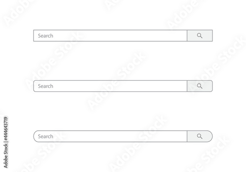 Search Bar Icon Set Set Isolated on White Background. Vector Illustration