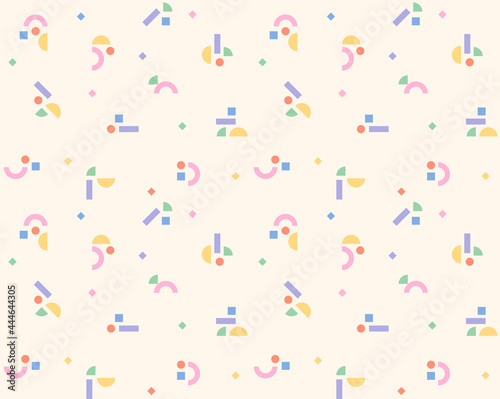 Three or four types of small figures are gathered to create cute movements. Simple pattern design template.
