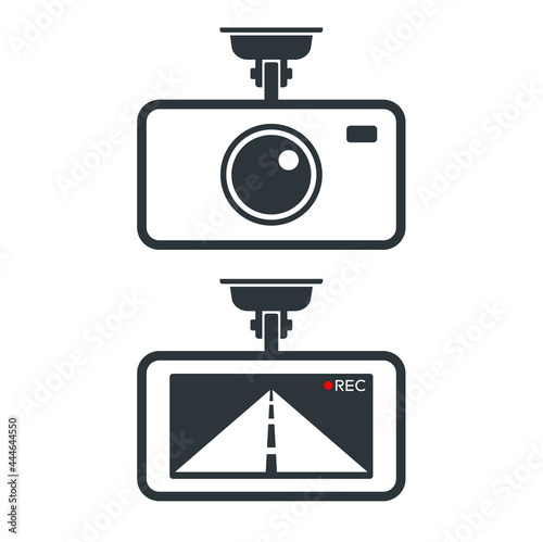 illustration of dash cam, dash cam icon, vector art.