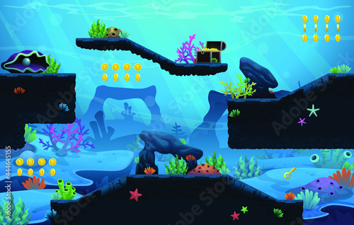 Deep ocean platformer tileset