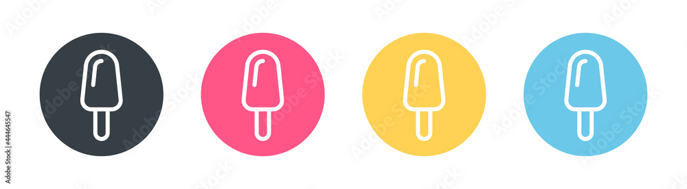 Stick ice cream, Popsicle icon vector isolated on white. Stick ice cream, Popsicle icon vector isolated on white.