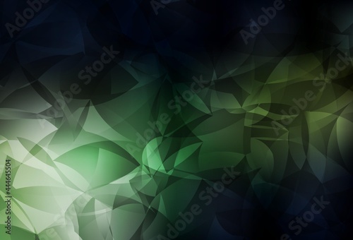 Dark Green vector gradient triangles texture.