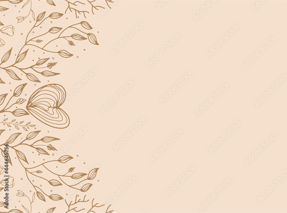 minimal background in pink brown gold pastel rustic boho flowers