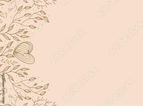 minimal background in pink brown gold pastel rustic boho flowers