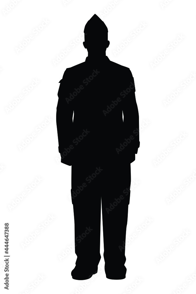 Air force fighter pilot silhouette vector on white background