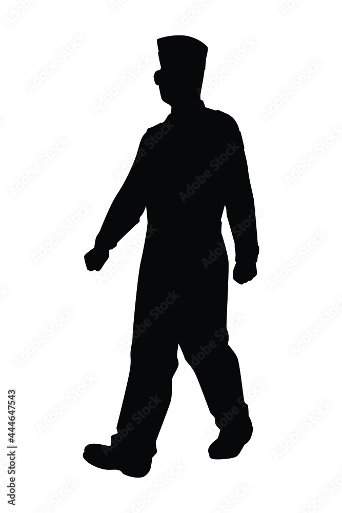 Air force fighter pilot silhouette vector on white background Air force fighter pilot silhouette vector on white background