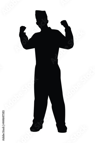 Air force fighter pilot silhouette vector on white background