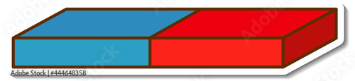 Sticker magnet bar on white background