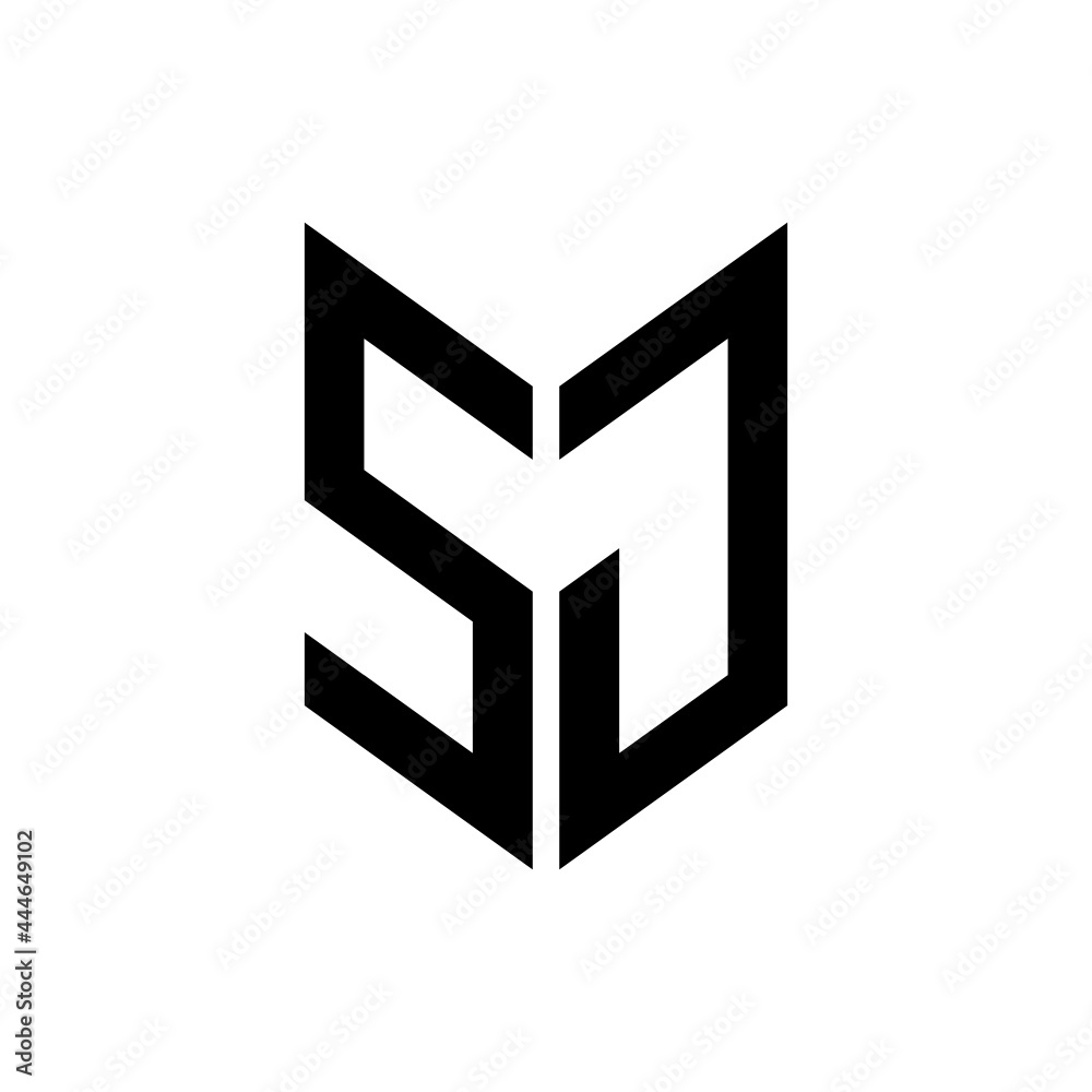 initial letters monogram logo black SJ initial letters monogram logo black SJ