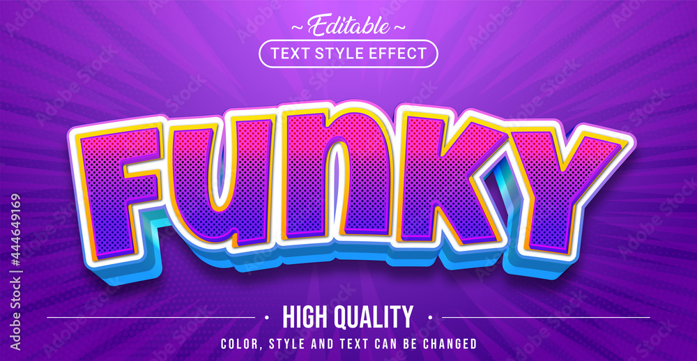 Editable Text Style Effect with Fun Colorful Text Element. Stock Vector ...